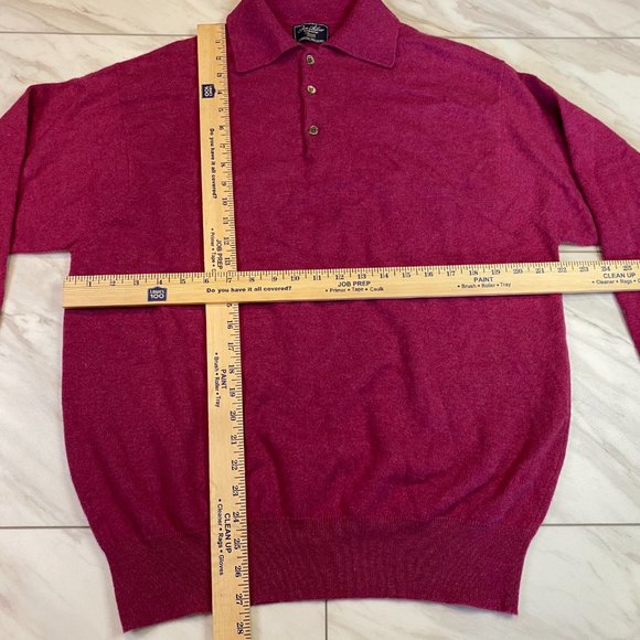 Ben Silver by William Lockie Charleston Cashmere Polo Sweater Maroon Large L - Picture 6 of 6